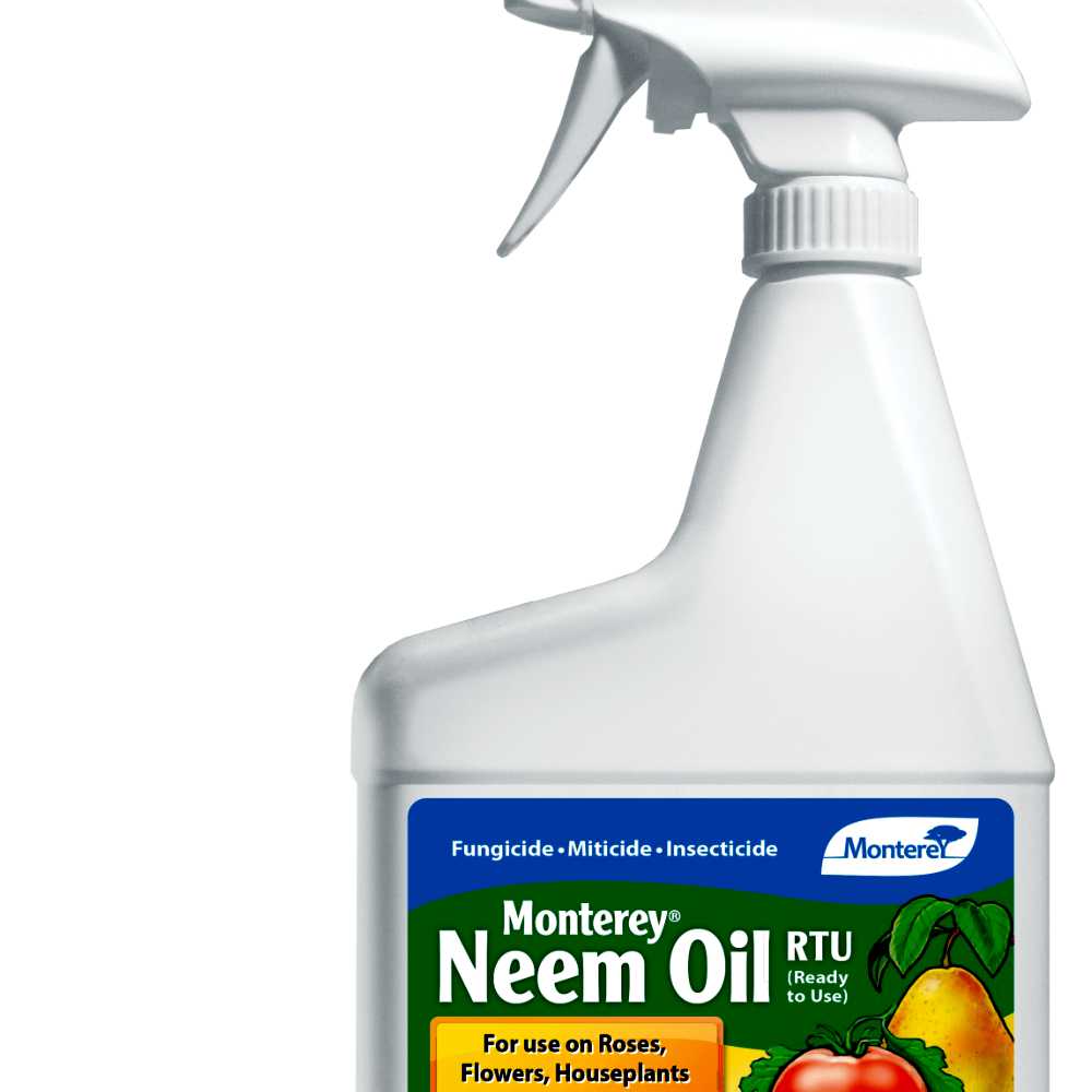 close up image of top portion of a spray bottle of Monterey Neem Oil