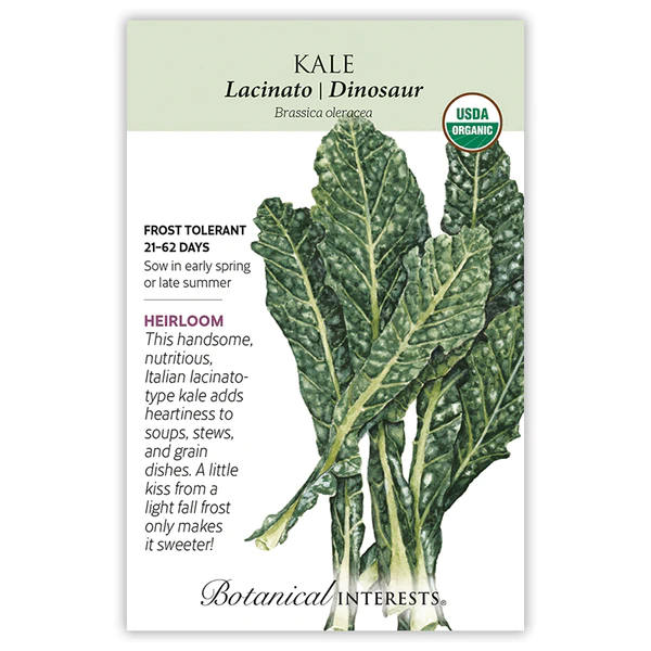 seed packet with drawing of green kale leaves