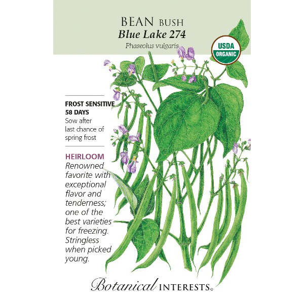 Seed pack with drawing of plant with mature beans