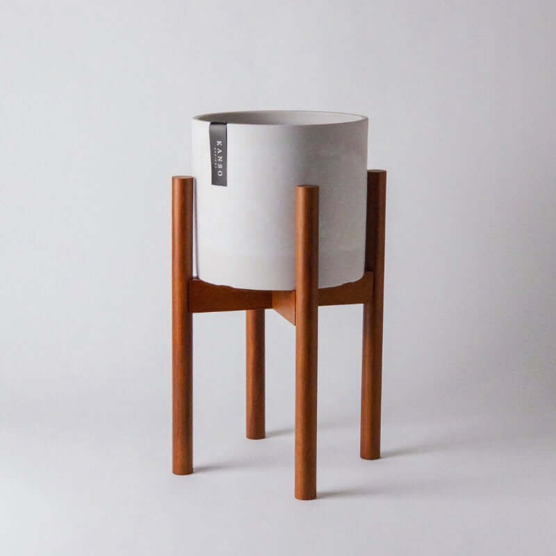 adjustable plant pot stand Dark Bamboo Adjustable Plant Stand
