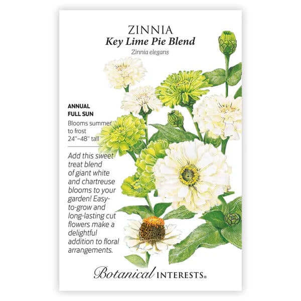 image of seed packet with drawings of flowers with white and bright yellow green petals