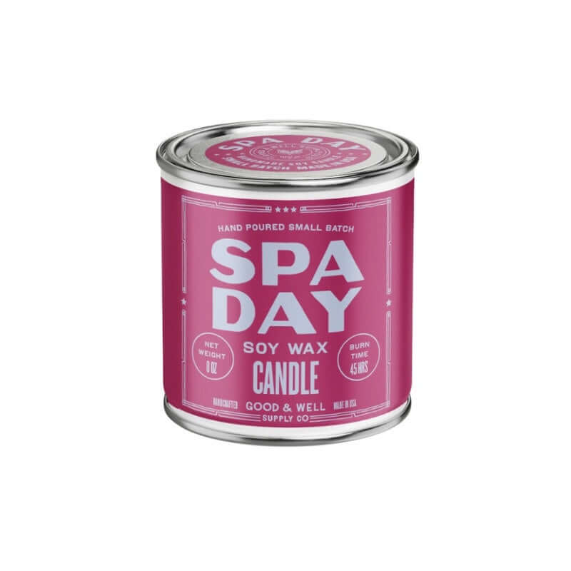 image of can with lid and label in bright pink with white writing