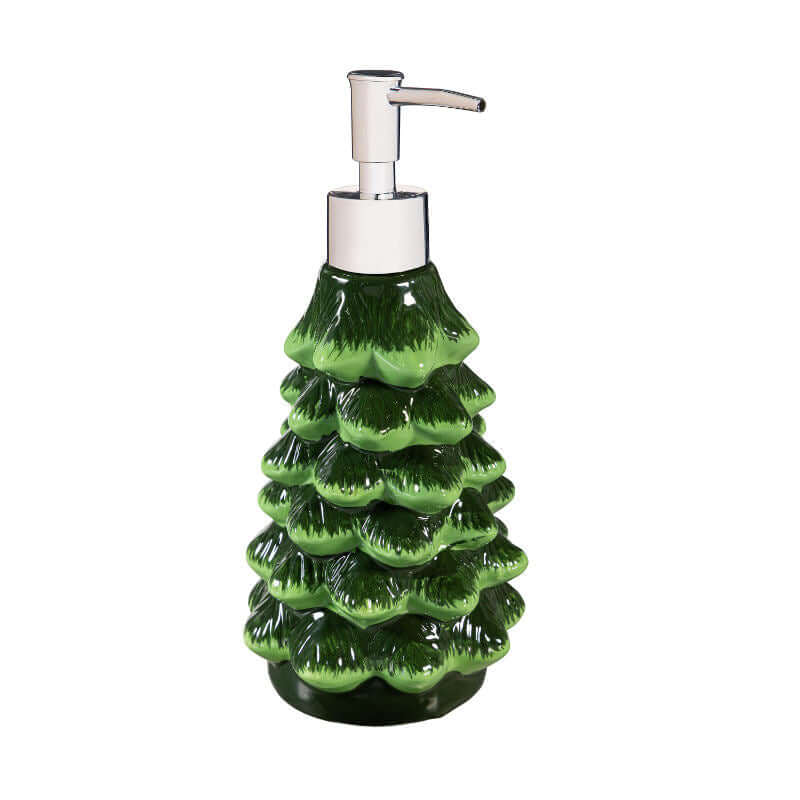 Tree-shaped soap dispenser being used in a kitchen setting