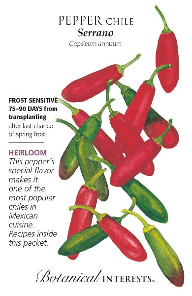 seed pack with drawing of red and green chili peppers