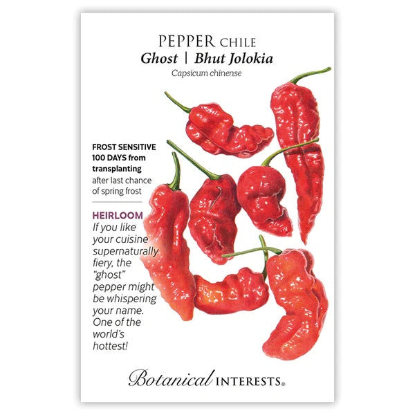 image of seed packet with drawings of seven bumpy oblong bright red peppers
