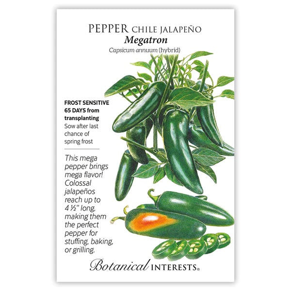 image of seed packet with drawing of pepper vines sporting oblong green peppers