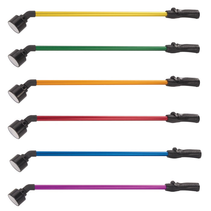 image of 30 inch long wands displayed horizontally, from top yellow, green, orange, red, blue and purple
