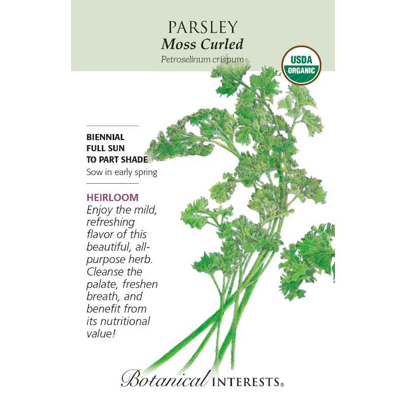 seed pack with drawing of several sprigs of parsley