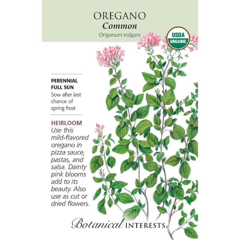 packet with drawing of oregano plant