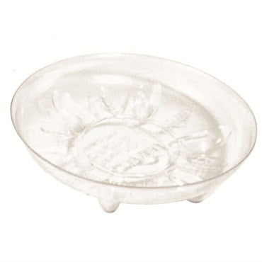 clear plastic heavy duty saucer with small bottom feet