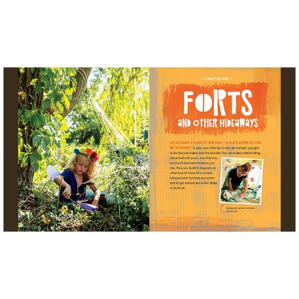 Image of book page on building hideaways for kids