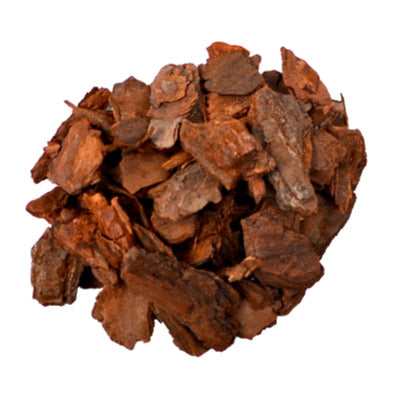 bag of forest bark with logo and information