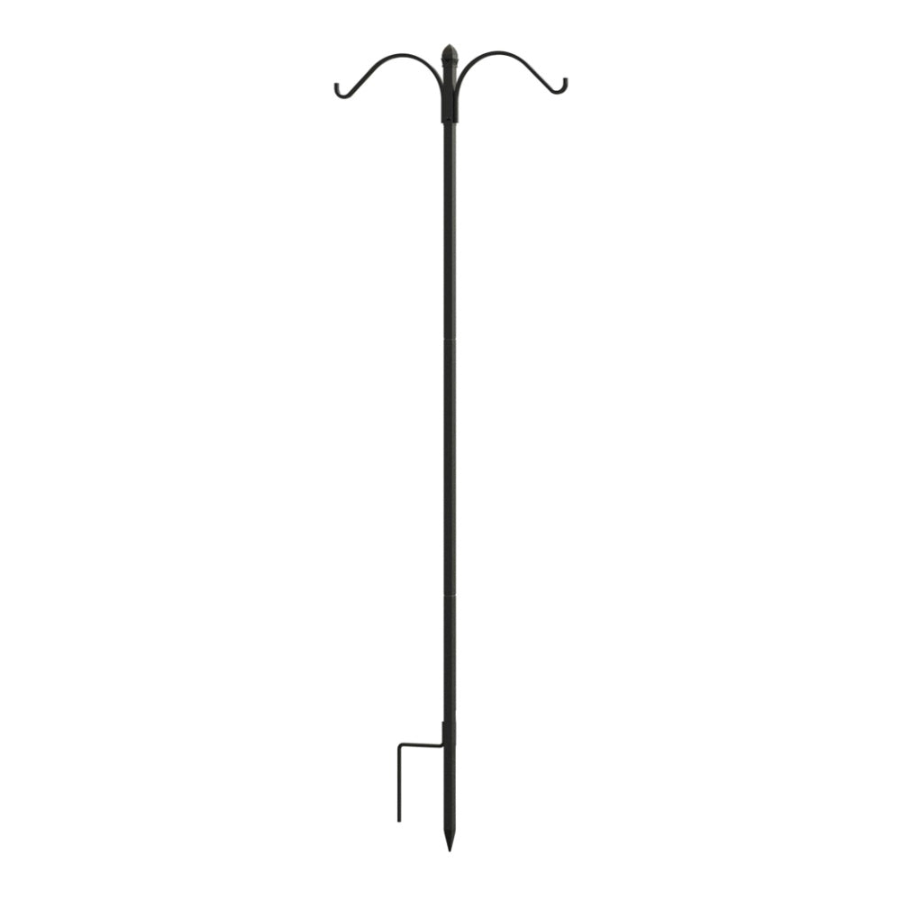 image of tall black stake with two curved hooks on each side of the top end.