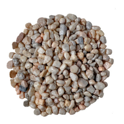 bag of pearl stones with logo and information