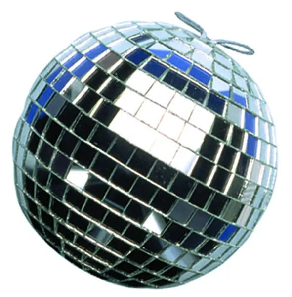 image of sphere shaped ornament covered with small squared mirrored pieces